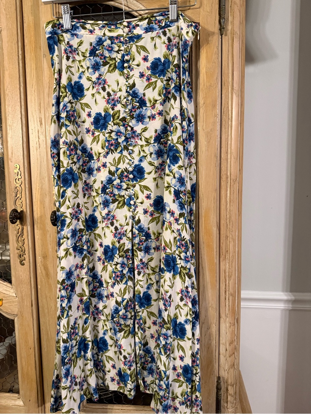 Zara Floral Blue Rose Maxi Skirt